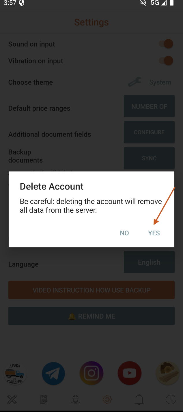 Step 2: Deletion confirmation